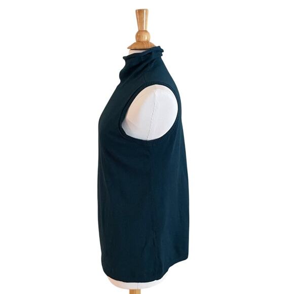 Chico's Zenergy Cotton Blend Turtleneck Tank/Tunic in Teal Blue/Green, Size M - Picture 4 of 11